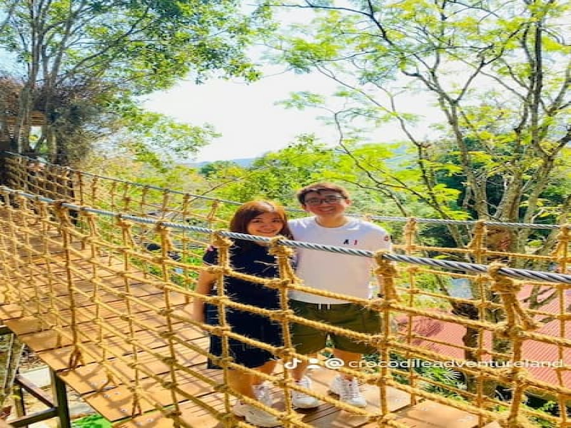 Couple on treetopia at Crocodile Adventureland Langkawi